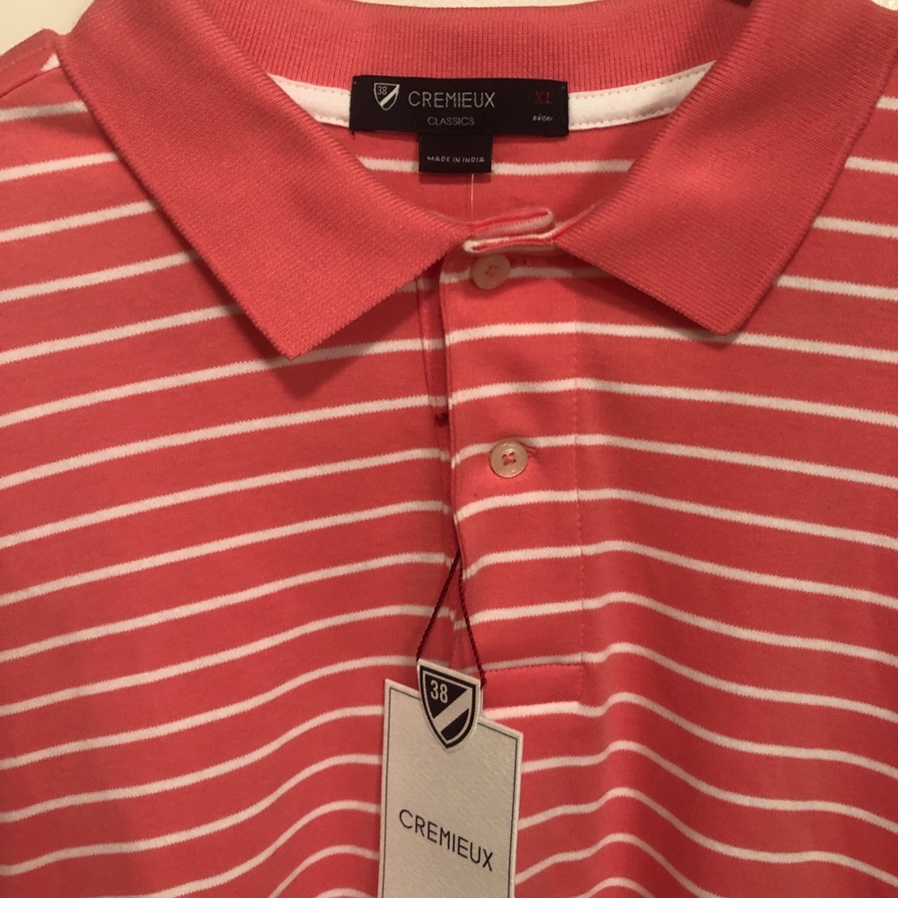 Coral Striped Daniel Cremieux Polo XXL